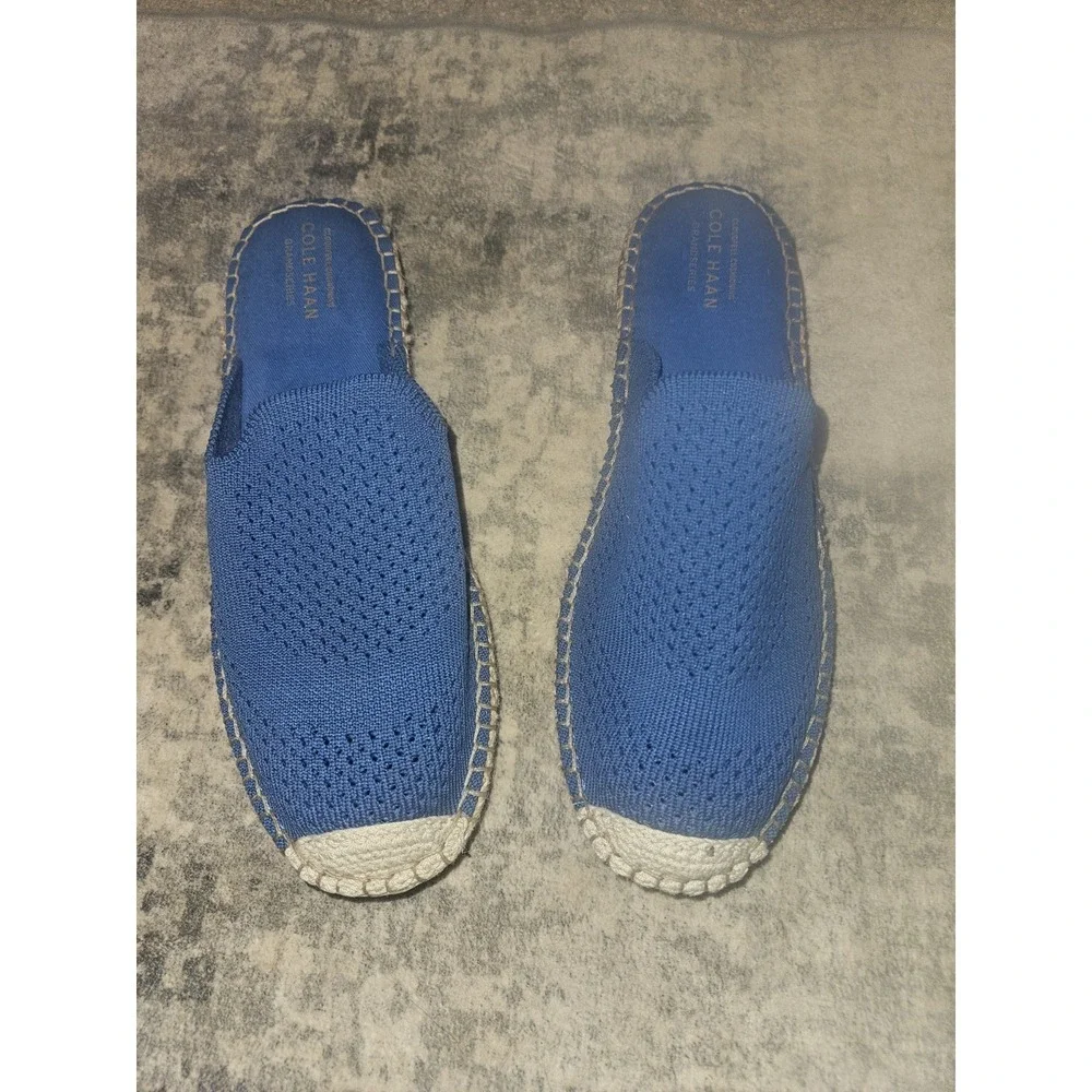 Cole Haan Espadrille Shoes Women's 8 B Cloudfeel Stitchlite Mule Knit Cobalt
